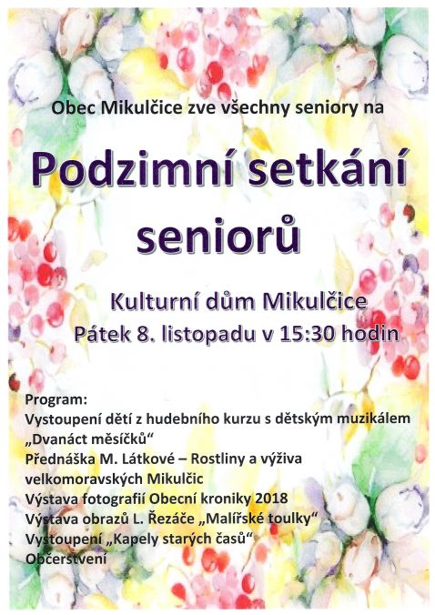 Mikulcice Podzimni setkani senioru
