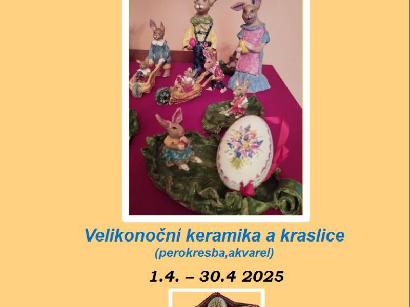 Zveme Vás na výstavu Velikonoční keramiky a kraslic paní Aleny Šmehlíkové 