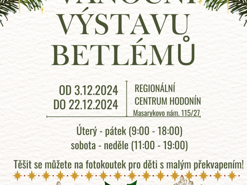 Vánoční výstava betlémů v Regionálním centru Hodonín