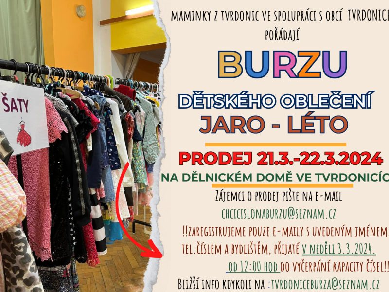 Registrace na burzu dětského oblečení