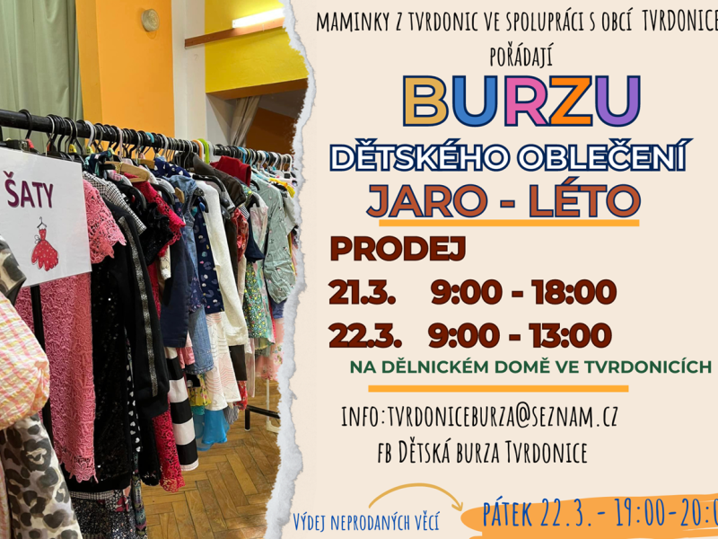 Burza dětského oblečení a potřeb ve Tvrdonicích