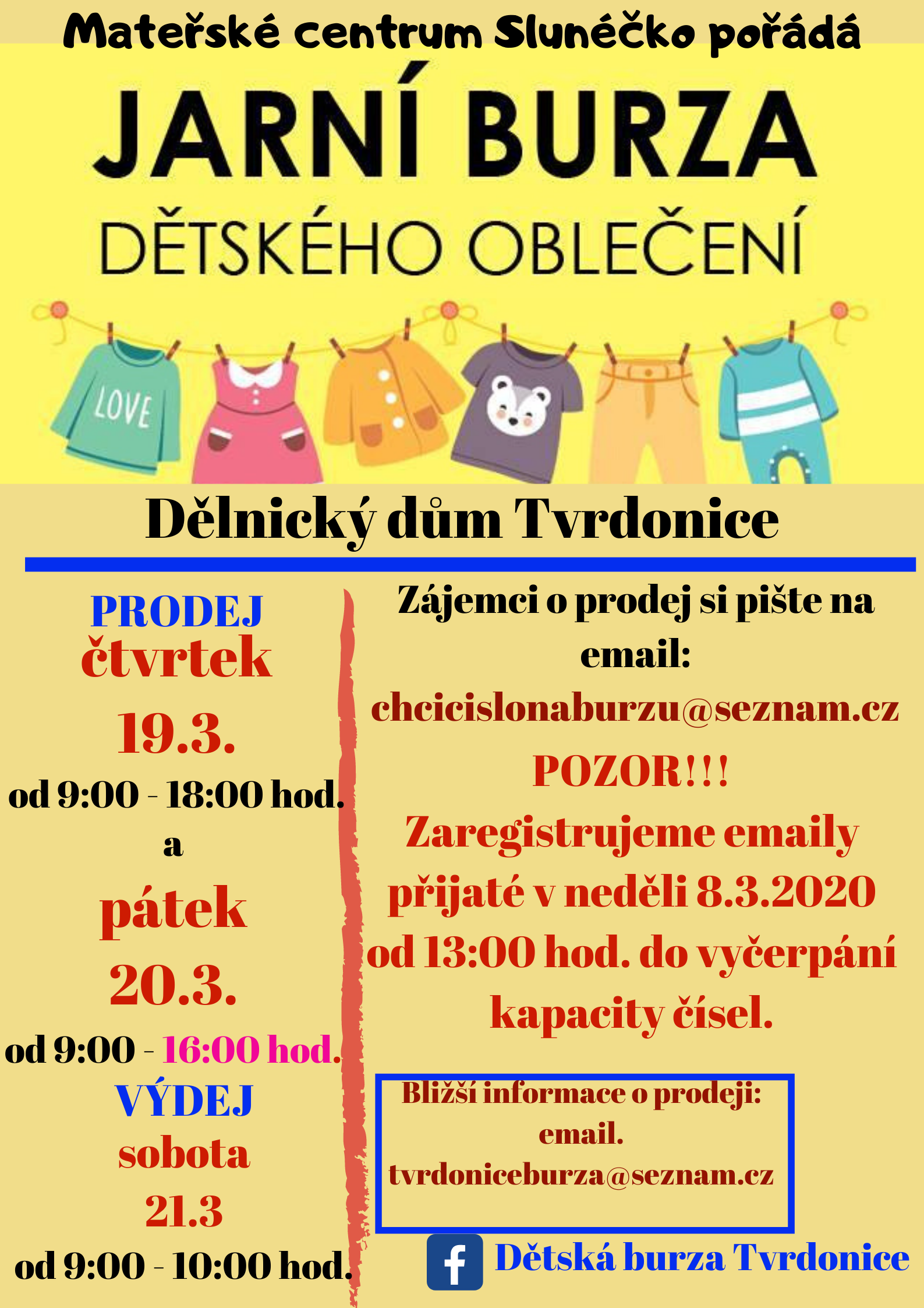 Jarní dětská burza ve Tvrdonicích