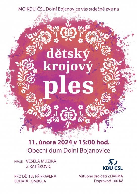 Dětský krojový ples Dolní Bojanovice
