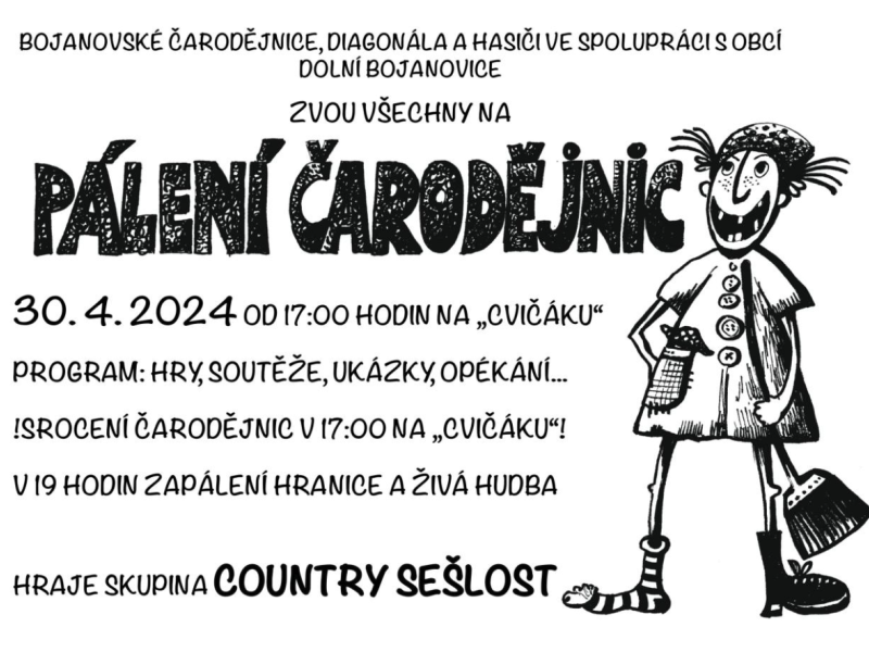 Pálení čarodějnic v Dolních Bojanovicích