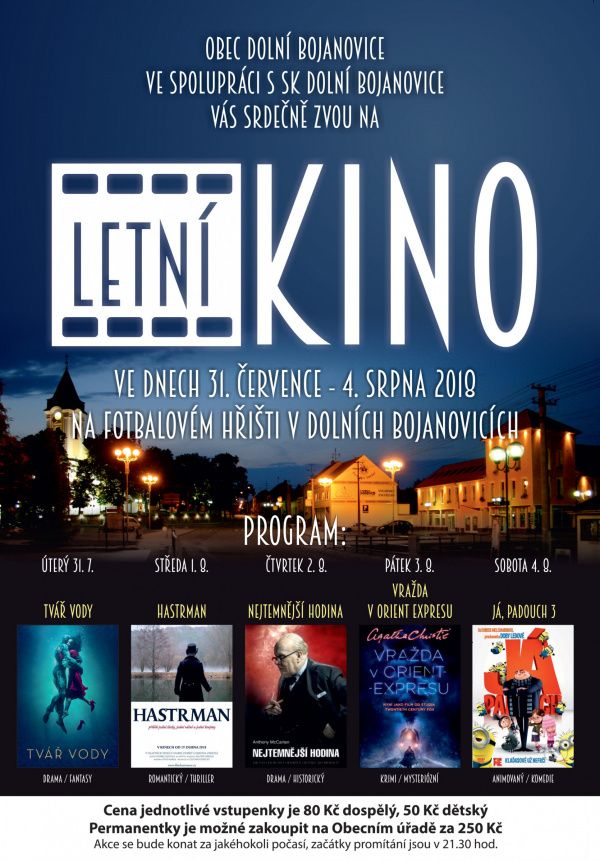 LETNÍ KINO V DOLNÍCH BOJANOVICÍCH