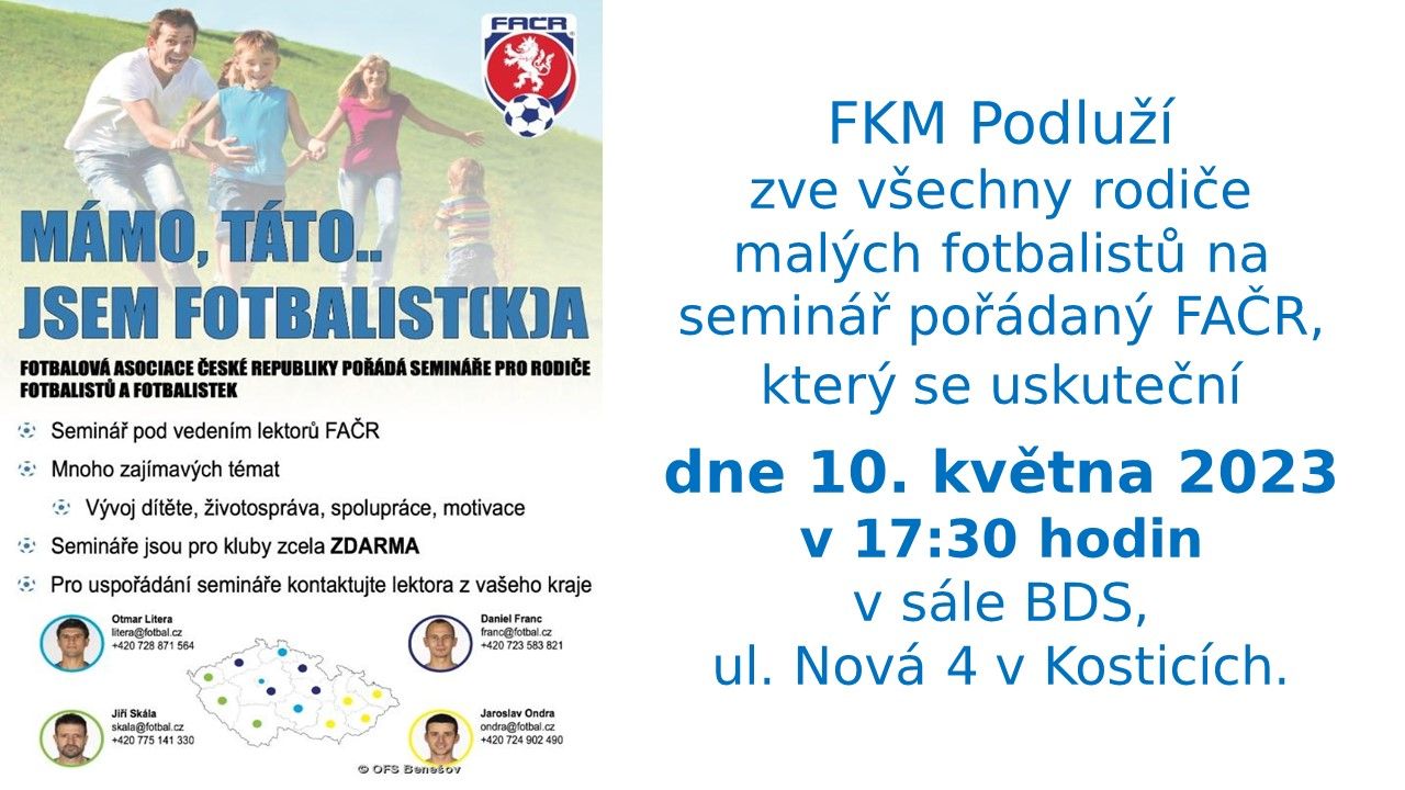 Seminář pro rodiče malých fotbalistů