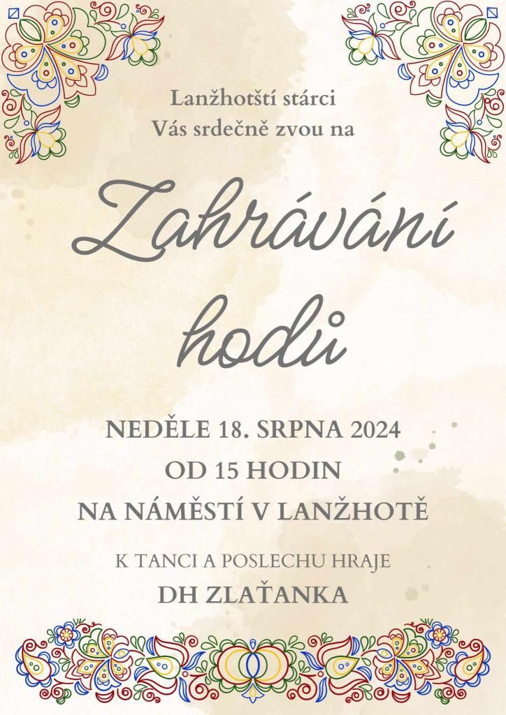Zahrávání hodů Lanžhot 2024