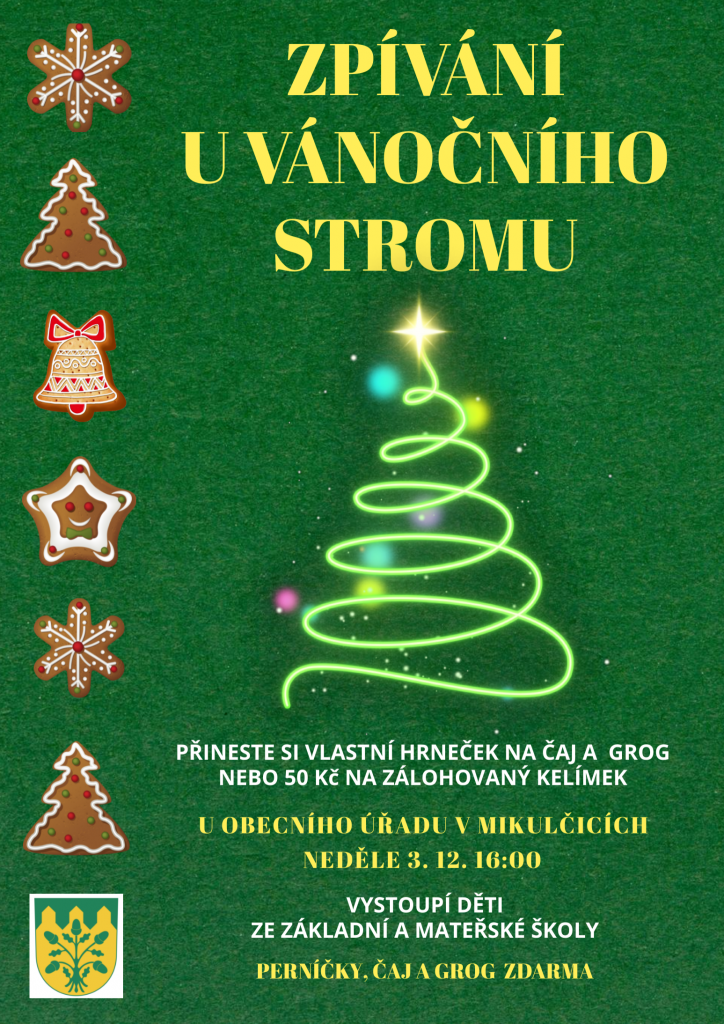 Zpívání u vánočního stromu v Mikulčicích