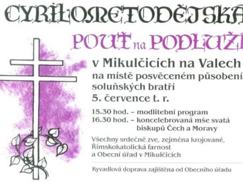 CYRILOMETODĚJSKÁ POUŤ NA PODLUŽÍ