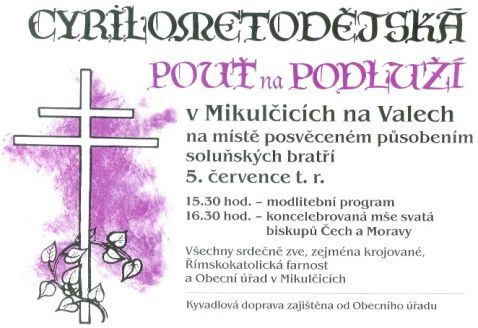 CYRILOMETODĚJSKÁ POUŤ NA PODLUŽÍ