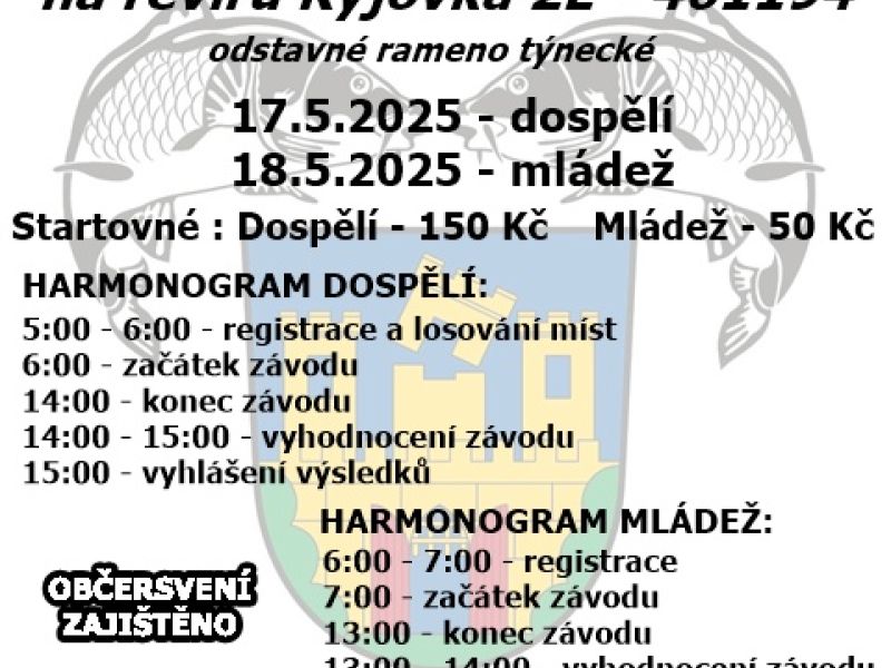Jarní rybářské závody Týnec 2025