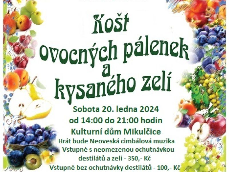 Košt ovocných pálenek a kysaného zelí