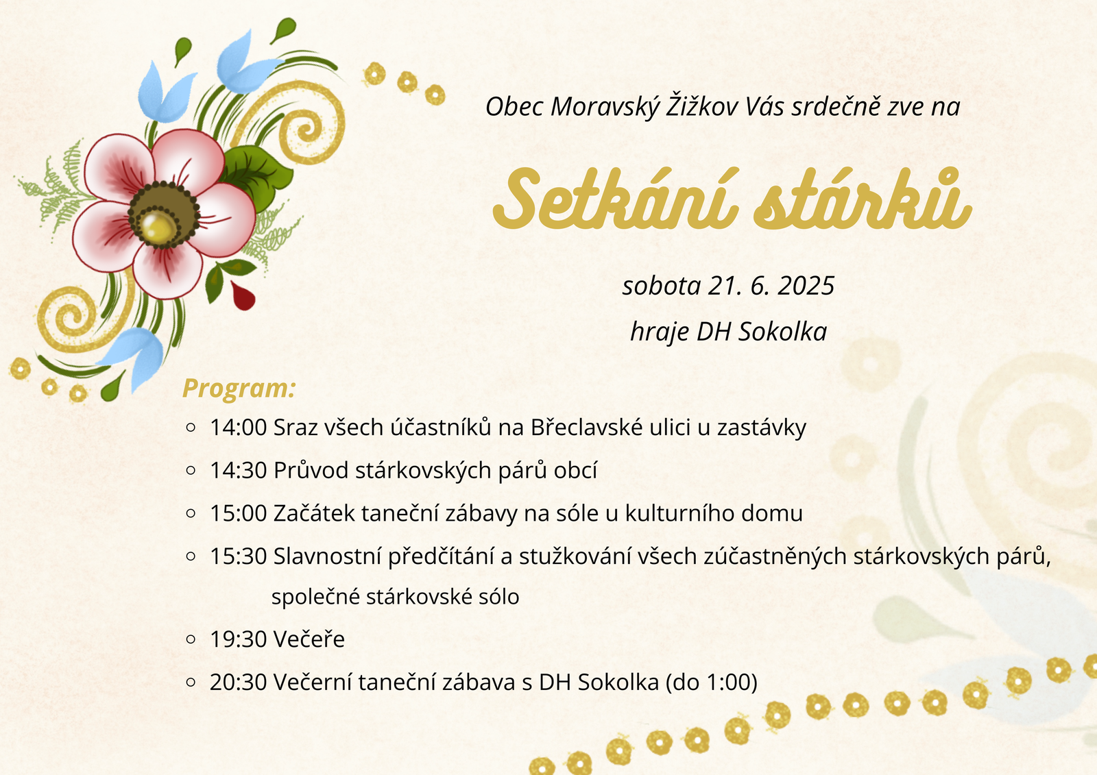 Setkání stárků v Moravském Žižkově