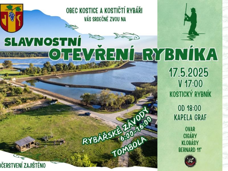 Slavnostní otevření rybníka v Kosticích