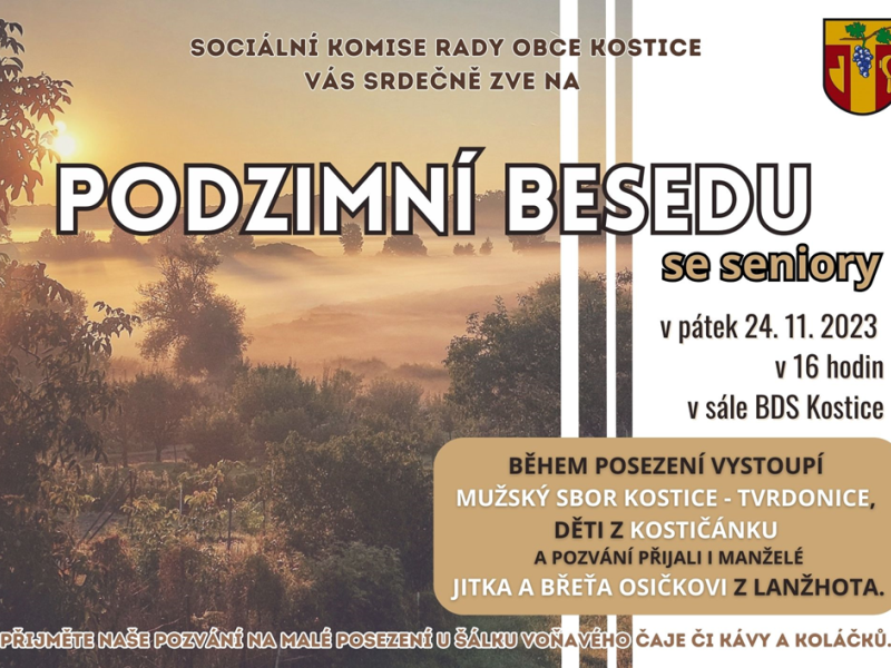 Podzimní beseda pro seniory v Kosticích
