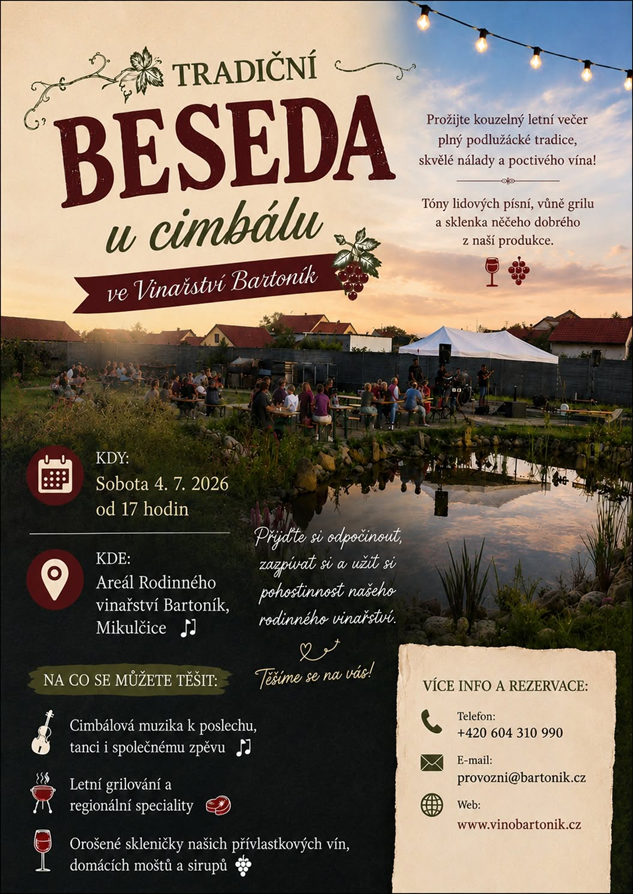 Beseda u cimbálu ve Vinařství Bartonik