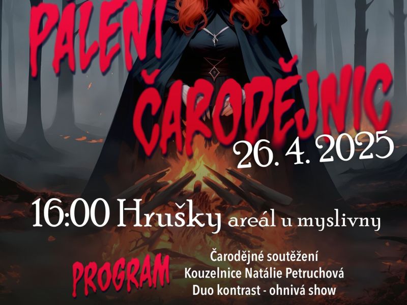 Pálení čarodějnic Hrušky 2025