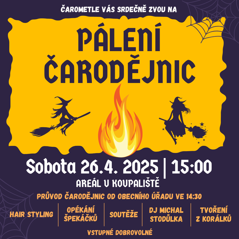 Pálení čarodějnic Prušánky 2025