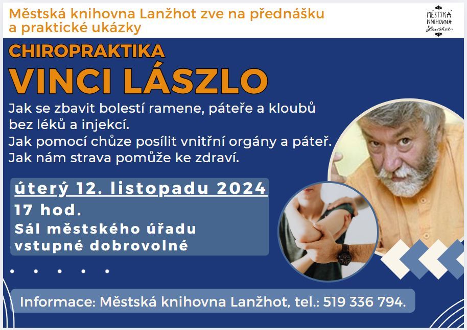 Přednáška- Chiropraktik Vinci Láczlo