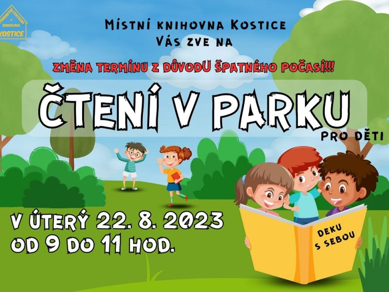 Čtení v parku pro děti Kostice