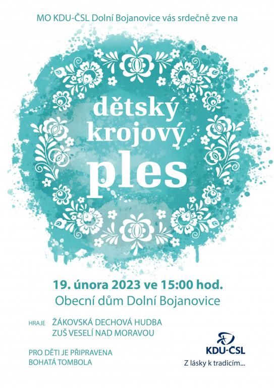 Dětský krojový ples v Dolních Bojanovicích