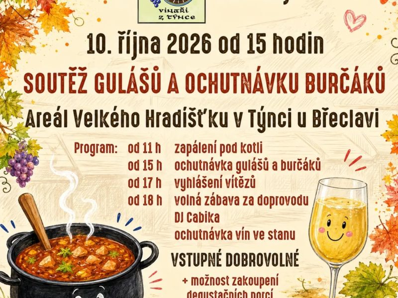 Soutěž gulášů a ochutnávka burčáků Týnec 2026