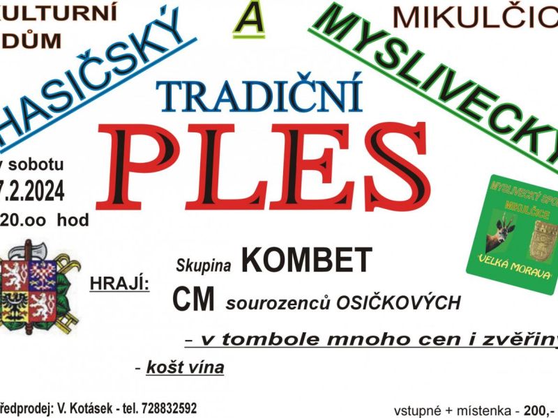 Ples hasičů a myslivců