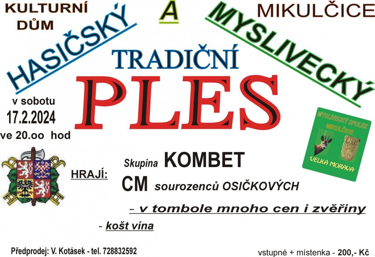 Ples hasičů a myslivců