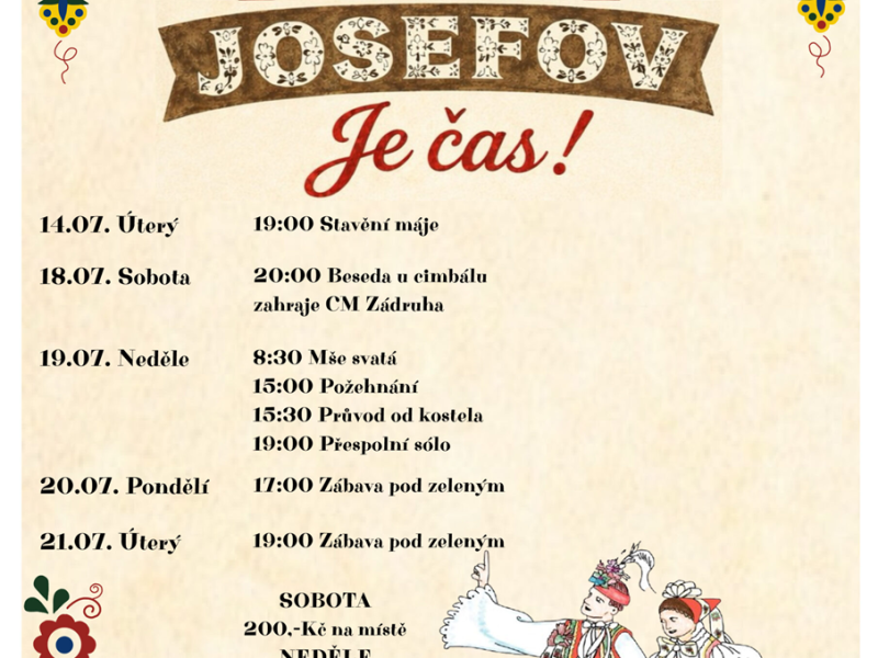 Tradiční krojované hody Josefov 2026