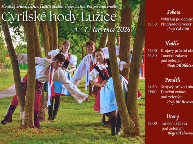 Cyrilské hody v Lužicích 2026