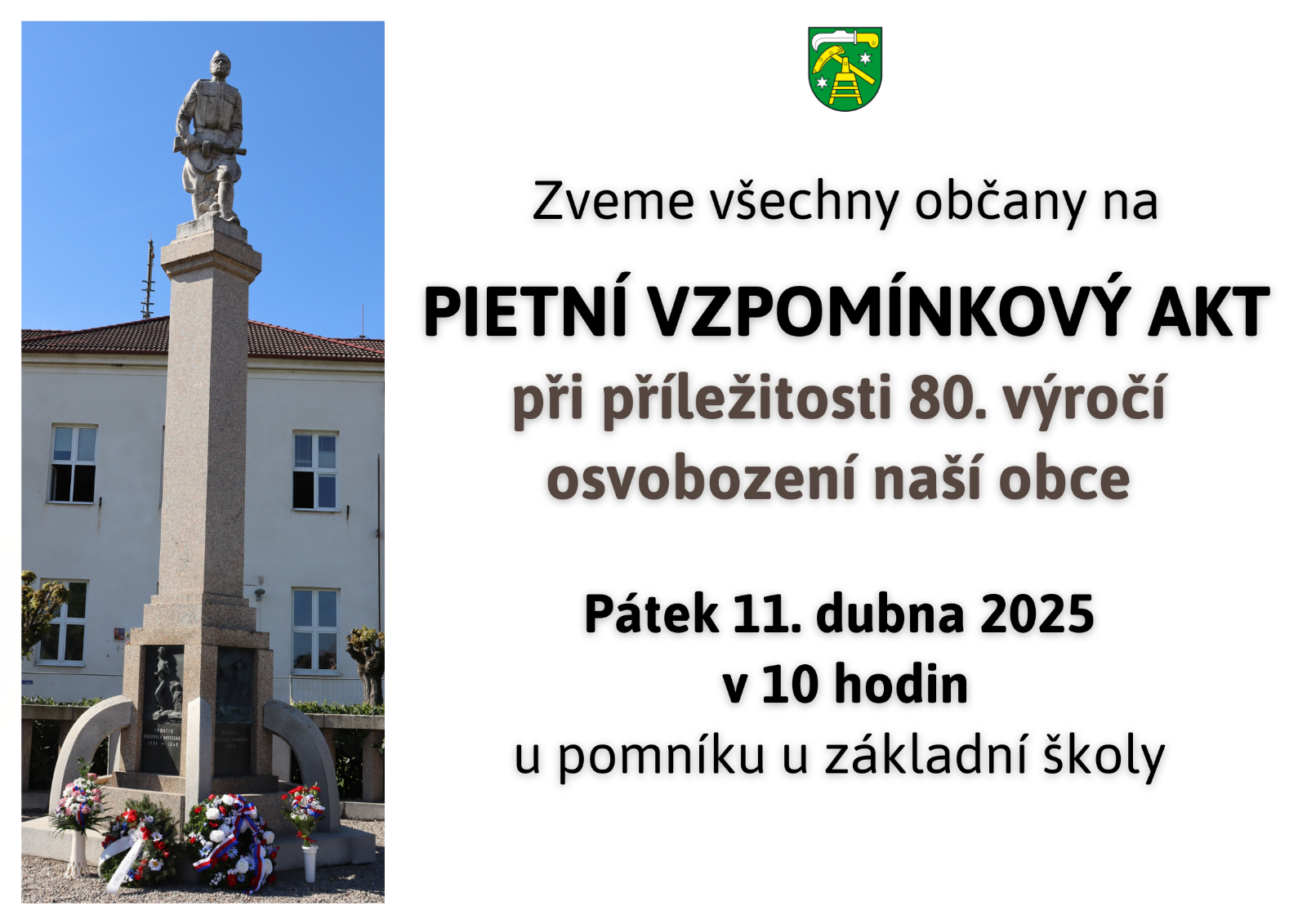 Pietní vzpomínkový akt při příležitosti 80. výročí osvobození obce Lužice