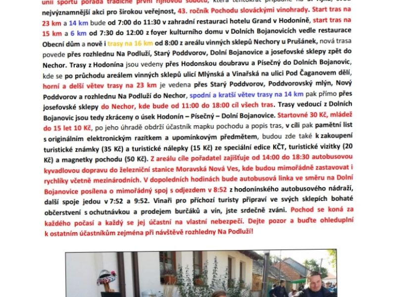 43. ročník "Pochod slováckými vinohrady"