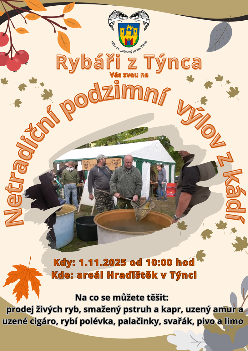 Netradiční podzimní výlov v Týnci 2025