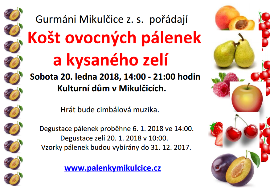 Košt ovocných pálenek a kysaného zelí