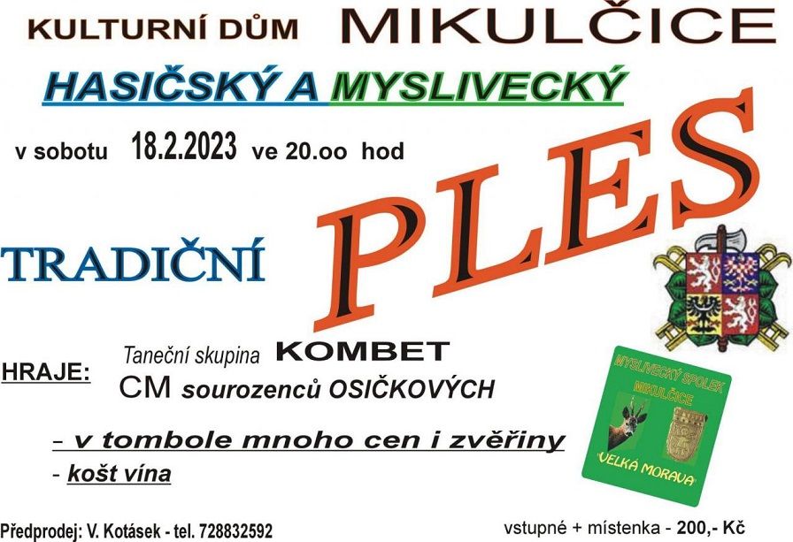 Hasičský a myslivecký ples v Mikulčicích