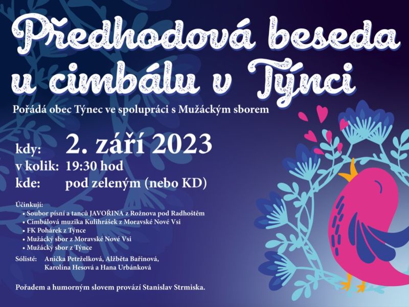 Předhodová beseda u cimbálu v Týnci
