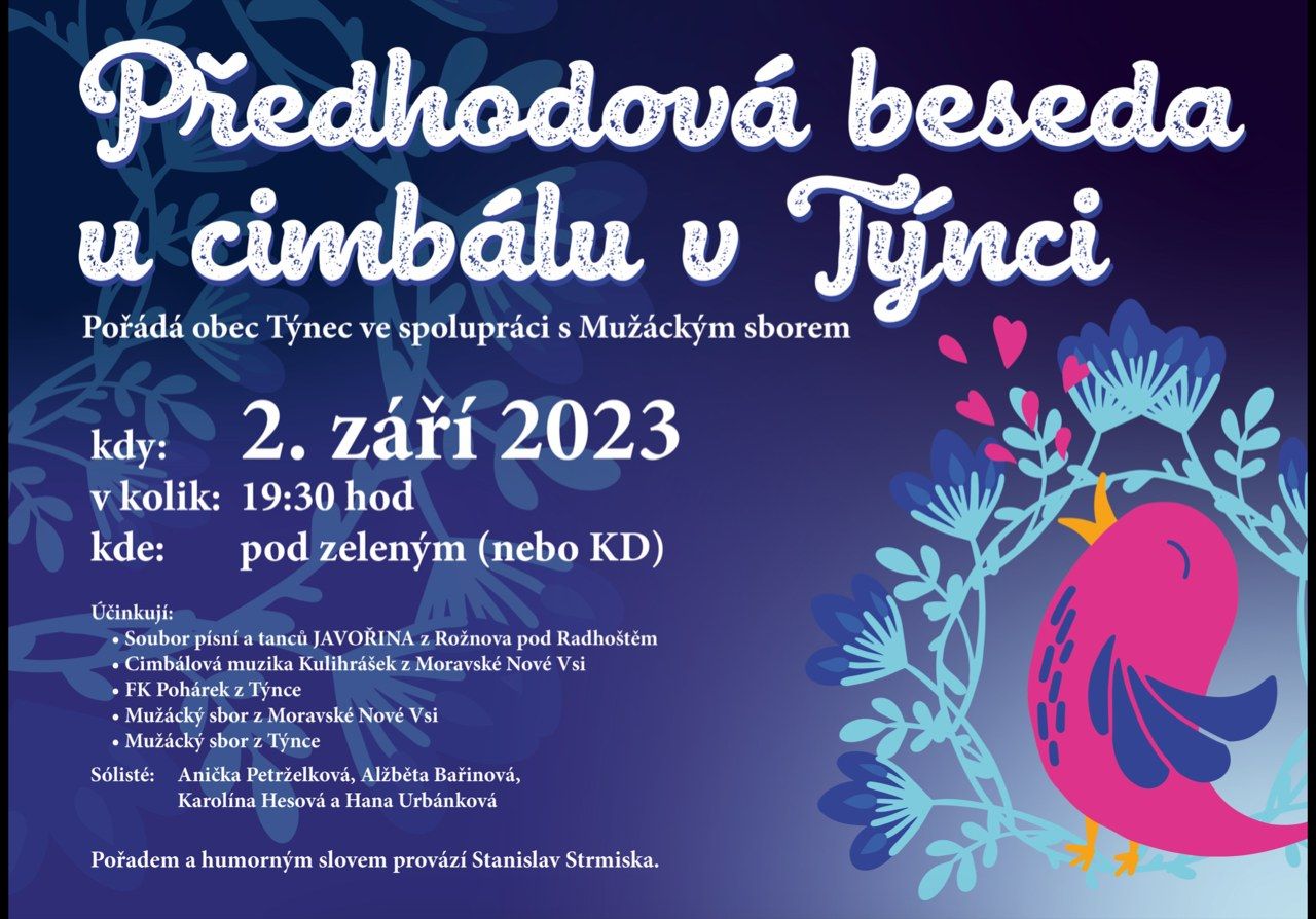 Předhodová beseda u cimbálu v Týnci