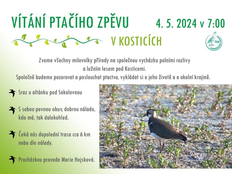 Vítání ptačího zpěvu v Kosticích