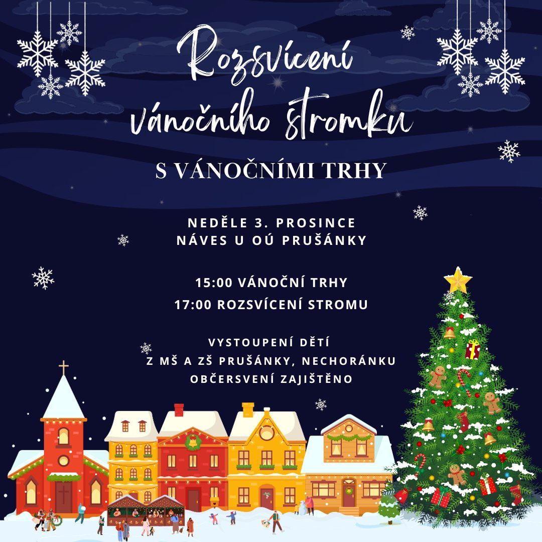 Rozsvícení vánočního stromku s vánočními trhy Prušánky
