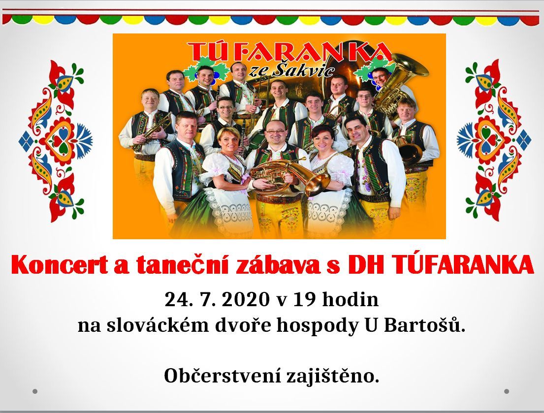Koncert a taneční zábava s DH Túfaranka v Lanžhotě