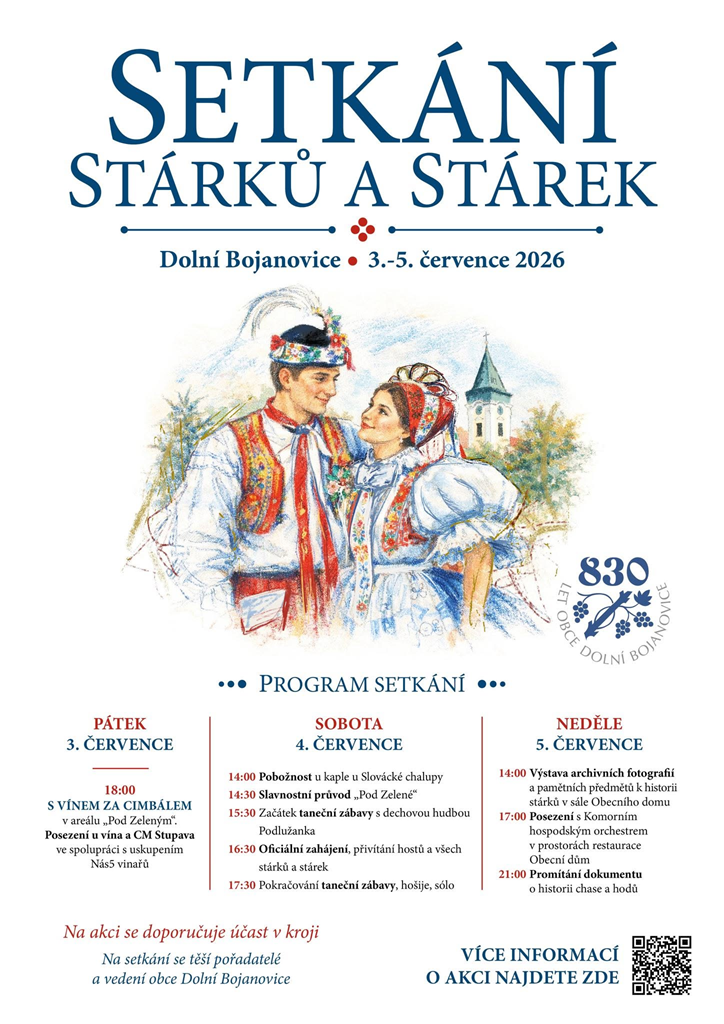 Setkání stárků a stárek v Dolních Bojanovicích