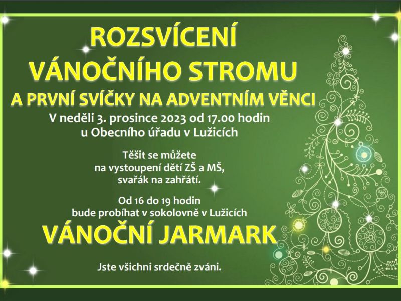 Rozsvícení vánočního stromu Lužice