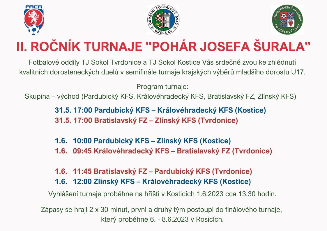 II. ročník turnaje ,,Pohár Josefa Šurala"
