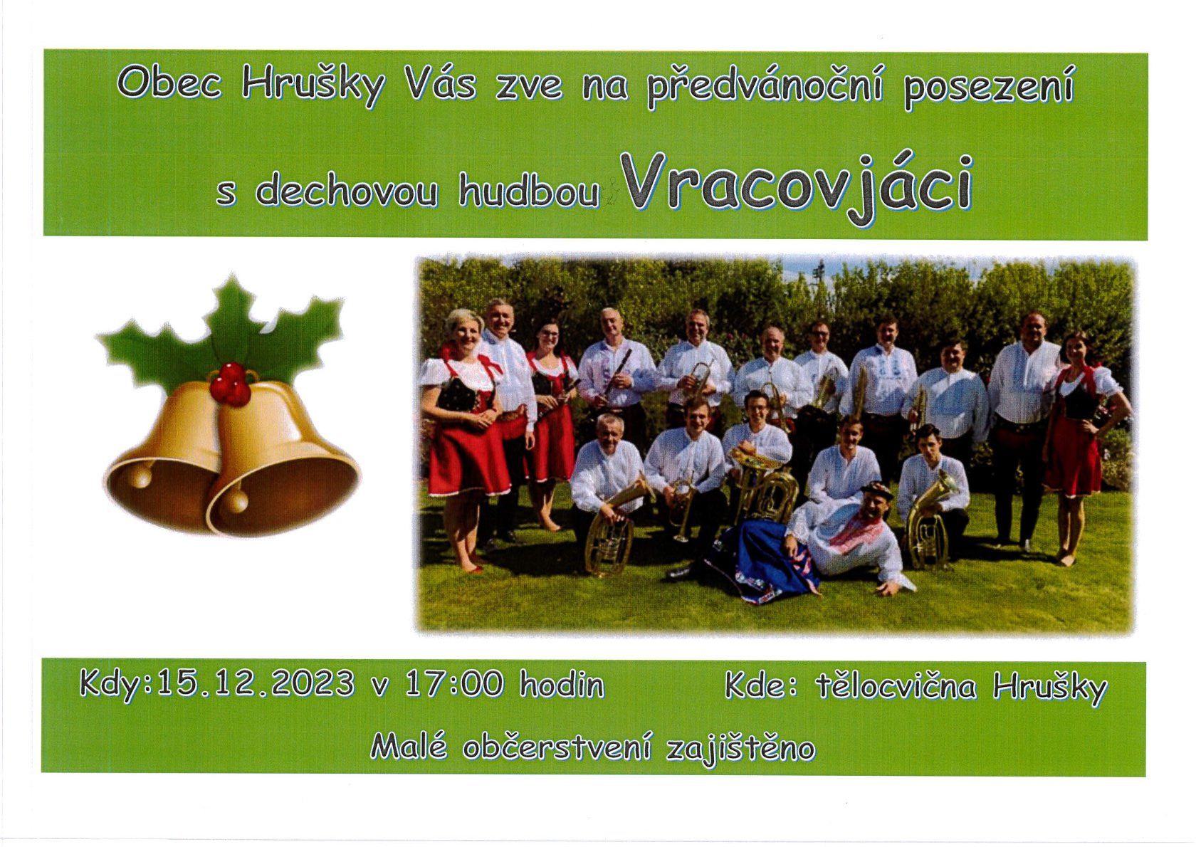 Předvánoční posezení s dechovou hudbou Vracovjáci