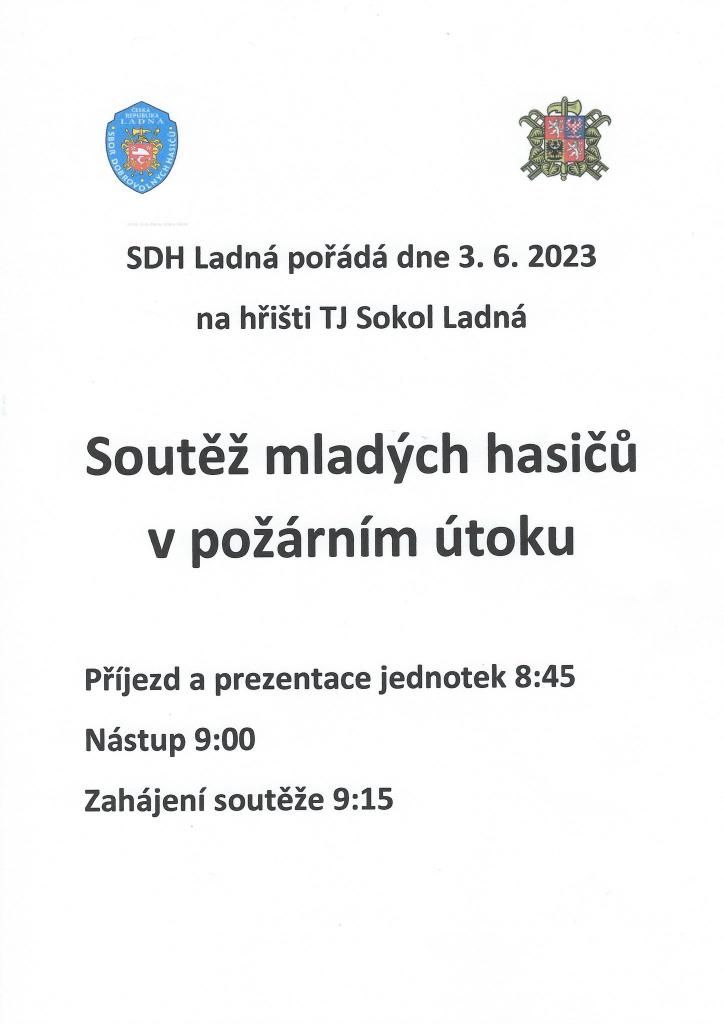 Ladná - Závody mladých hasičů v požárním útoku